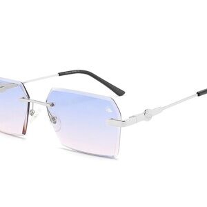 Belvior Co. Rimless Sunglasses Blue Gradient Tint Brand New